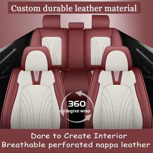 Vista 4 de Fundas de asiento de cuero para Volvo XC40 2019-2024, piel sintética impermeable, compatible con bolsas de aire y protector de cojín automotriz