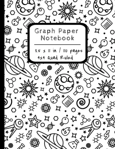 Graph Paper Notebook for School Grid Paper Composition Notebook, Quad Ruled 4x4 (100 Pages, 8.5 x 11 in). Perfect for Science subjects in School.
