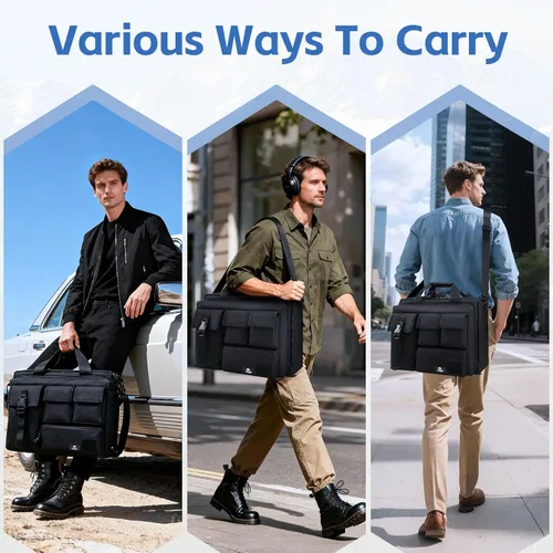 Vista 7 de GES - Maletín táctico, 15.6 pulgadas, para hombre, maletín militar para hombre