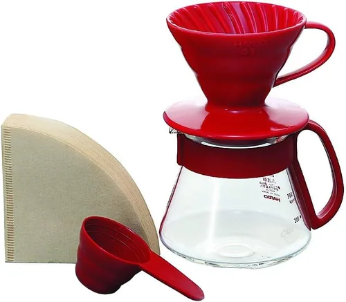 Vista 3 de Hario V60 - Juego de café de cerámica, tamaño 02, color blanco