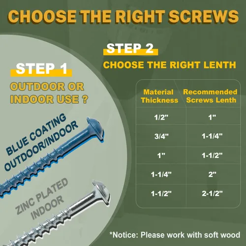 Vista 8 de LIONMAX Tornillos interiores para madera, tornillos de agujero de bolsillo #8 x 2-1/2 pulgadas, 150 unidades, tornillos cuadrados con roscas
