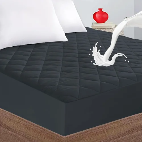 Vista 8 de Funda acolchada de colchón tamaño individual, protector de colchón impermeable, bolsillo profundo elástico que se adapta a hasta 21 pulgadas
