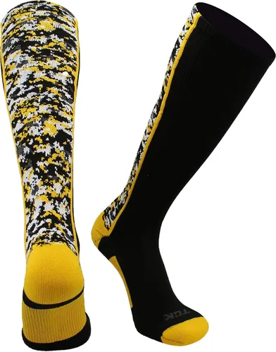 TCK Calcetines de béisbol para jóvenes, niños u hombres, con diseño de camuflaje digital y longitud hasta por encima de la pantorrilla