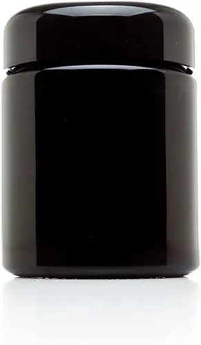 Infinity Jars Tarro de rosca de vidrio ultravioleta negro alto de 1.7 fl oz (1.7 fl oz)