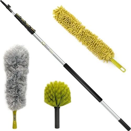 Vista 13 de DOCA - Poste telescópico de 5 a 12 pies, poste de extensión para limpieza, plumero de plumas, kit de lavado de ventanas, rodillo de pintura