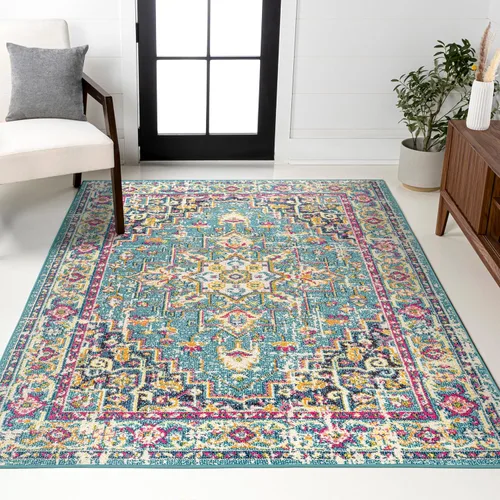 Vista 15 de JONATHAN Y MDP207B-28 Brooklyn Geométrico Medallón Bohemio Alfombra de corredor para interiores, fácil limpieza, dormitorio, cocina, sala de estar