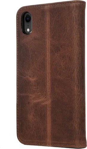 Vista 6 de Porter Riley - Funda de cuero para iPhone XR. Funda de piel auténtica premium con ranuras para tarjetas, soporte horizontal, marco duradero