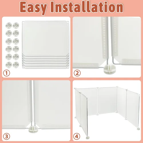 Vista 6 de VCEPJH Caja de arena para gatos, protector contra salpicaduras extra grande de pared alta, pantalla de privacidad para barreras de litterbox de 24