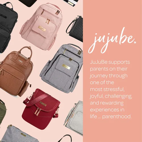 Vista 6 de JuJuBe Diaper Bag, Travel Backpack and Large Tote with Portable Changing Pad, Stroller Hooks & Pockets for Baby Bottles, Diapers, Pacifier, Snacks