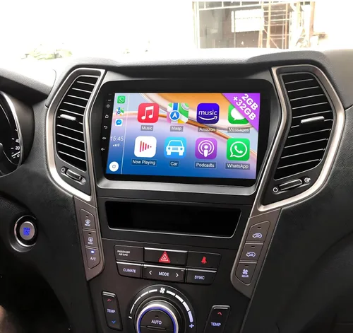 Radio de coche estéreo para Hyundai IX45 Santa FE 2013-2018 Android 13 9 pulgadas pantalla coche in-Dash navegación GPS RAM 2 GB ROM 32 GB