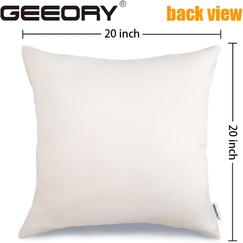 Vista 4 de Juego de 4 fundas de almohada de otoño de 20 x 20 pulgadas, diseño de hojas de eucalipto, lunares, calabazas blancas y azules, almohadas decorativas