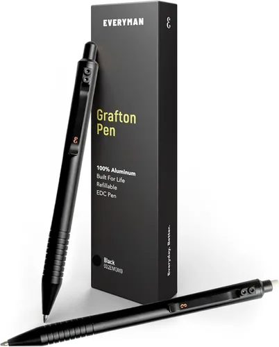 Vista 29 de Everyman Grafton Gunmetal Mini Click Recargable de 0.7mm con Bolígrafo de Gel Bolígrafo Compacto de Aluminio con Empuñadura Ranurada Profunda