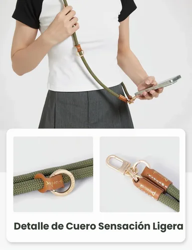 Vista 2 de Cordón para teléfono 1, lengüeta de amarre 2, cordón cruzado para teléfono celular, cordón de cuerda, correa ajustable universal para teléfono