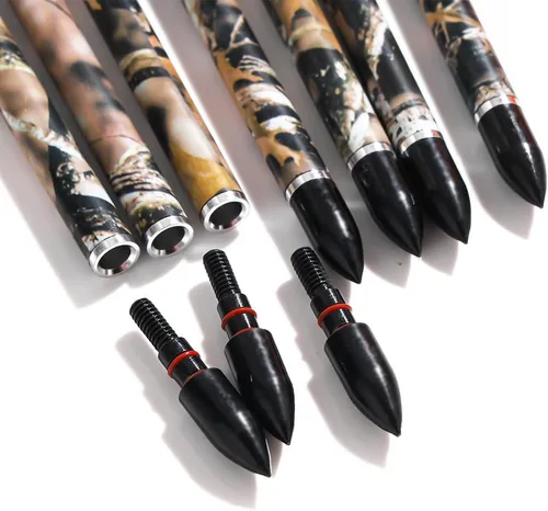 Vista 4 de annastar Camo caza flechas carbono 30/32 pulgadas espina 300 340 400 500 para arco compuesto o arco recurvo (12 PCS)