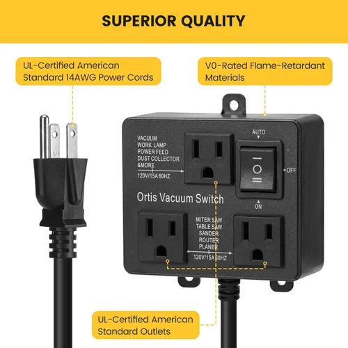 Vista 4 de Interruptor de vacío automático, interruptor de vacío Ortis para más herramientas eléctricas, retarda el encendido/apagado del vacío para evitar