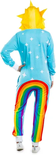Vista 6 de Tipsy Elves Divertido disfraz de arco iris de Halloween para mujer, divertido diseño de arco iris multicolor