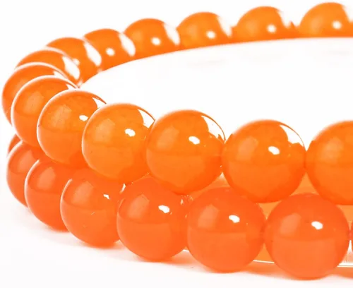 Cuentas redondas de calcedonia naranja natural de 0.236 in 60 cuentas de piedras preciosas a granel para hacer joyas, pulseras y collares, incluye