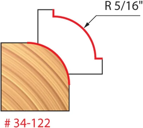 Vista 2 de Broca para redondeo en rebajadora 34-100 de Freud, 116pulgada de radios y vástago de 14pulgada
