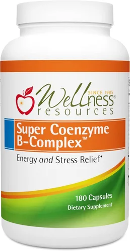 Vista 6 de Wellness Resources Super Coenzyme B Complex - Vitaminas B altamente absorbibles + metilfolato para energía, estrés, cabello (90 cápsulas)