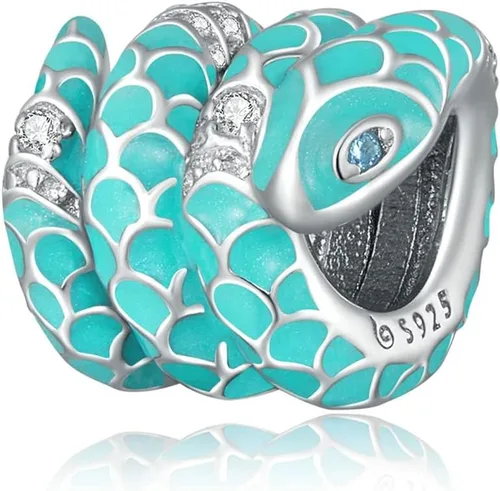 Vista 7 de 925 Sterling Silver White Gold Plated Animal Charm Beads for Women Lindo gato negro.