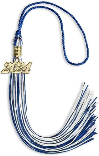 Vista 105 de Endea Graduation - Borla de doble color mixto con fecha dorada (negro/dorado antiguo, 2021)