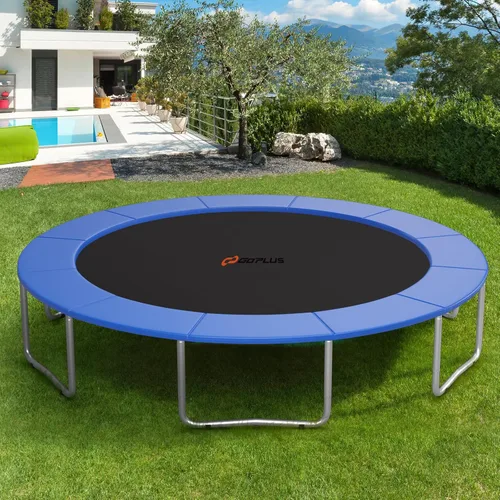 Vista 9 de Goplus Almohadilla de repuesto para cama elástica, 16, 15, 14, 12, 10, 8 pies, sin agujeros para postes, resistente al agua, universal, accesorios