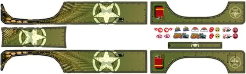 Vista 2 de Juego de calcomanías de cuerpo de vinilo Werkz de East Coast para Element RC Enduro Sendero escala 1/10 control de radio Rock Crawler