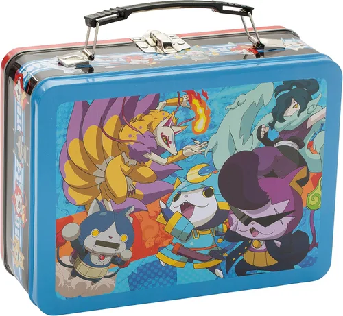 Vista 2 de Vandor maleta de lata grande de El gato en el sombrero de Dr. Seuss, reloj Yo-kai, Multicolor