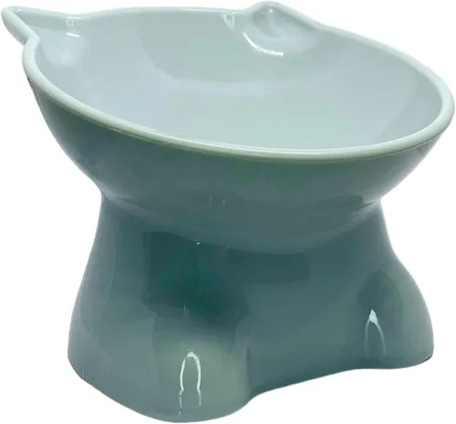 Vista 9 de Cuencos elevados inclinados para gatos, cuenco de comida antivómitos para gatos, cuencos elevados de comida para gatos, plástico como cuenco elevado