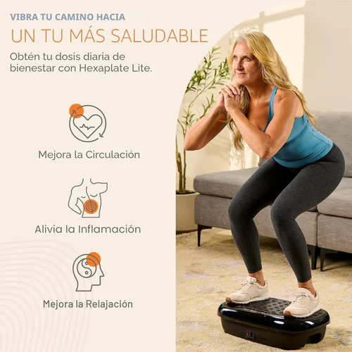 Vista 3 de Lifepro HexaPlate Lite Vibration Plate Exercise Machine with Magnetic Acupoints - Full Body Vibration Platform for Beginners and Recovery