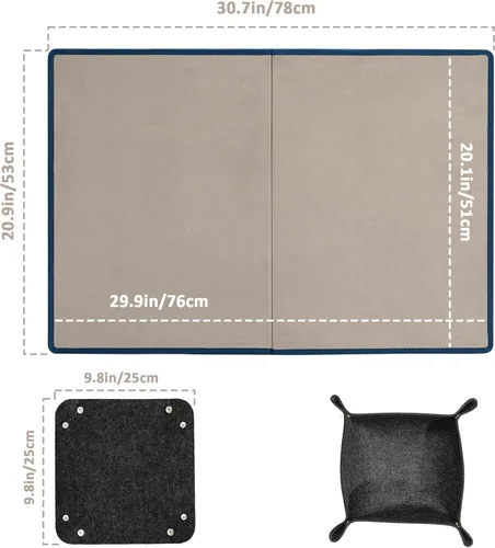 Vista 6 de Tektalk Tablero de rompecabezas plegable con 6 bandejas de clasificación, superficie antideslizante, hasta 1000 piezas (gris)