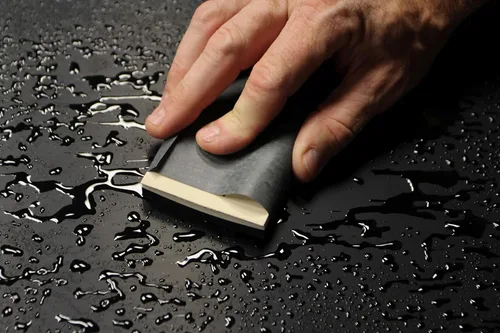 Vista 4 de Gator Hojas de lijado impermeables de 9 x 11 pulgadas, grano 150, paquete de 25