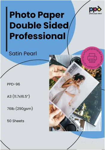 Vista 12 de Papel fotográfico PPD de doble cara, papel mate para folletos de 11 x 17 para impresora de inyección, 210 g/m², tamaño tabloide de 9 mil