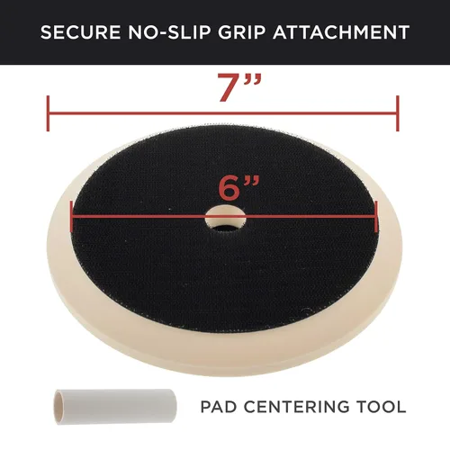 Vista 3 de TCP Global Marca Placa de respaldo de pulidora universal con soporte de agarre de gancho y bucle de 7", almohadilla, 5/8" - 11 roscas - Adjuntar