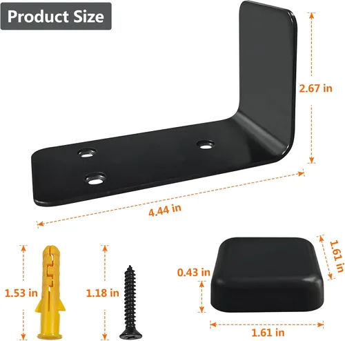 Vista 2 de Tope de puerta de ángulo recto de 90 grados, resistente para puerta corrediza de granero, anticolisión, tope de puerta montado en la pared