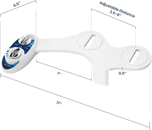Vista 9 de Aplique de bidé de para inodoro Luxe Bidé Neo 185 (Elite Series), boquilla doble auto limpiante, agua dulce, no eléctrico, mecánico, con fuertes
