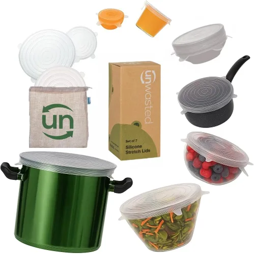 Vista 7 de unwasted Tapas de silicona reutilizables (X-Small) – Actualiza tus utensilios de cocina con nuestras fundas de silicona para el almacenamiento