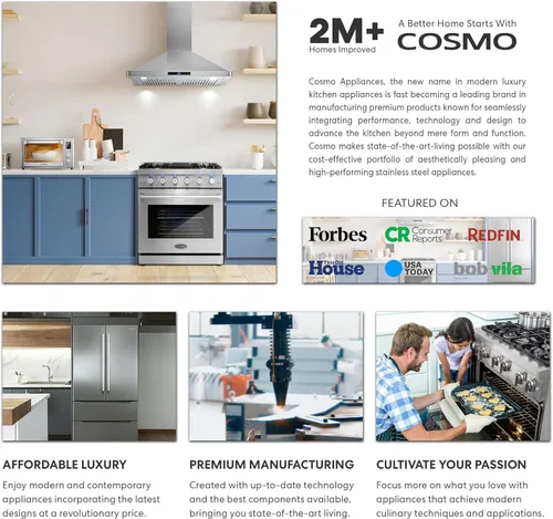 Vista 7 de COSMO COS-MWD3012NHSS 30 in. Haven Collection 1.2 pies cúbicos Cajón integrado para microondas, presets, controles táctiles, estante