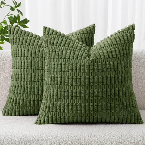 Vista 46 de MIULEE- Juego de 2 fundas decorativas de pana suave para cojín; diseño a rayas estilo bohemio, moderno, rural; decoración p/el hogar, sala de estar