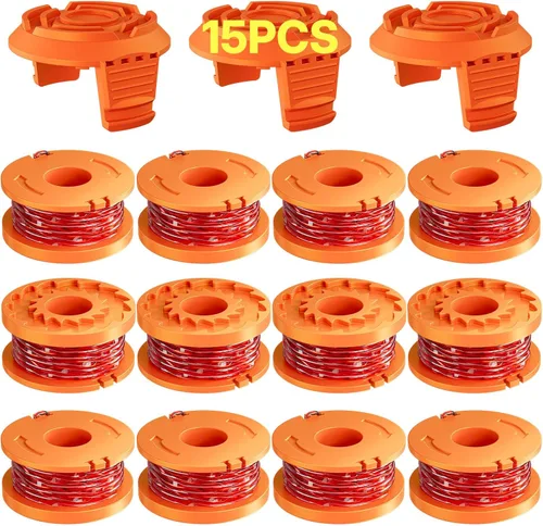 Eventronic Paquete de 15 WA0010 Bobinas de Línea de Recortadora de Repuesto Compatible con Worx, Repuestos de Línea de Recortadora de 0.065 pulgadas