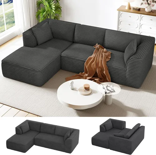 Vista 14 de Vesgantti 106" Cloud Couch Sectional Modular Sofa, Deep Seat Comfy Cloud Couch Chenille Memory Foam Sofa Modular Couches for Living Room Bedroom, No