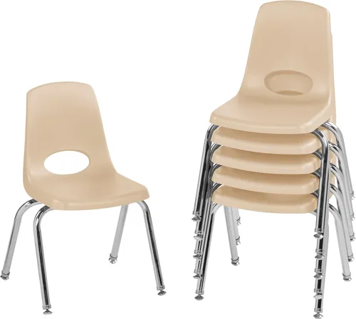 Vista 67 de Factory Direct Partners 10356-PU - Silla escolar apilable de 10 pulgadas, asiento apilable para estudiantes con patas de acero cromado y rodamientos