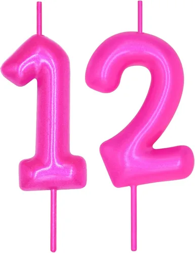 Vista 206 de DERVENTA Vela con números de 2.36 pulgadas, decoración perfecta para cumpleaños, brunch, postre, pastel, 1 pieza (número 0 rosa)