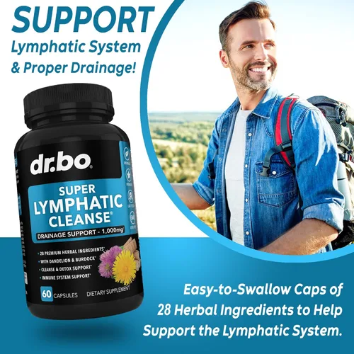 Vista 3 de Suplementos de Drenaje Linfático en Píldoras - Apoyo Linfático Limpieza Total Herbal Productos Echinacea, Jengibre, Diente de León, Raíz Roja