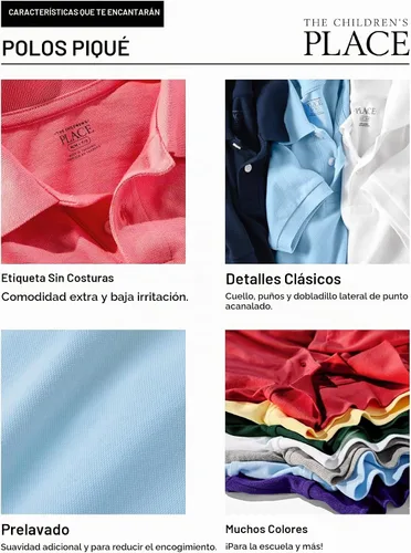 Vista 7 de The Children's Place Girls' Short Sleeve Pique Polo, 2 Pack Daybreak paquete de 2