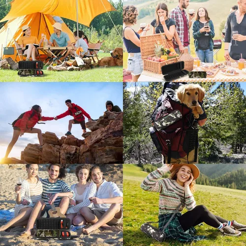 Vista 8 de co2CREA Funda de viaje rígida de repuesto para JBL Flip 7 Flip 6 FLIP 5 Altavoz Bluetooth portátil impermeable (funda de camuflaje negro)