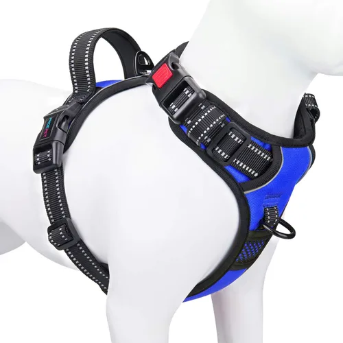 Vista 23 de PHOEPET Arnés para perro sin tirones, chaleco reflectante ajustable con asa de entrenamiento, bolsillo para identificación con nombre, 2 ganchos
