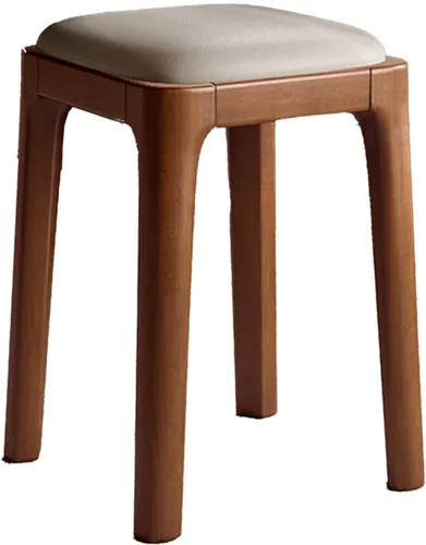 Vista 23 de Wooden Dining Chairs Backless,Kitchen Chairs Stool Stackable,Dining Room Chair with PU Leather Cushion,Square Living Room Chair for Kitchen, Dining