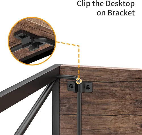 Vista 8 de NOBLEWELL HOME NWCD3D - Escritorio plegable para computadora, color marrón