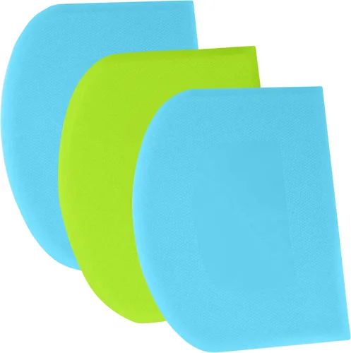 SURDOCA Raspador de Masa Raspador de Banco - 3P 4.7x3.7" Raspador de Tazón de Plástico Flexible, Raspador de Pastel de Bordes y Ángulos Afilados.